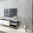 Garden Sanctuary 3D Stripe Non Woven Wallpaper Roll 950Cm X 53Cm - Grey