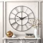 Garden Sanctuary 60Cm Decorative Metal Roman Numeral Skeleton Wall Clock
