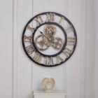 Garden Sanctuary 58Cm Large Retro Silent Wall Clock For Home Decor - Gold