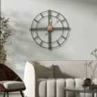 Garden Sanctuary 60Cm Modern Oversized Decorative Cut Out Metal Wall Clock - Black Gold