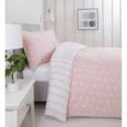 Rapport Home Spots & Stripes Microfibre Duvet Set Double Blush