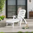 Garden Sanctuary Foldable Plastic Poolside Lounger Recliner With Wheels