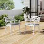 Garden Sanctuary 2 Pcs Elegant Aluminum Garden Chairs