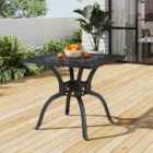 Garden Sanctuary Square Cast Aluminum Dining Table With Parasol Hole