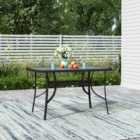 Garden Sanctuary Rectangle Tempered Glass Coffee Table With Parasol Hole For Outdoor