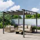 Garden Sanctuary Aluminum Pergola With Polyester Canopy