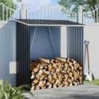 Garden Sanctuary 5 X 2.5Fts Anthracite Metal Log Storage Shed