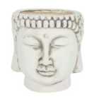 Something Different White Terracotta Buddha Head Planter