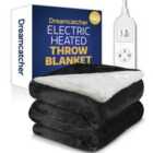 Dreamcatcher Black Sherpa Fleece Electric Heated Throw Blanket 160 X 120Cm