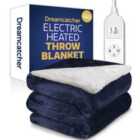 Dreamcatcher Blue Sherpa Fleece Electric Heated Throw Blanket 160 X 120Cm