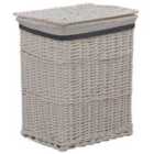 vidaXL Stackable Laundry Basket White Willow