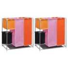 vidaXL 3-section Laundry Sorter Hampers 2 Pcs With A Washing Bin