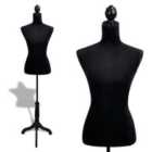 vidaXL Ladies Bust Display Black Female Mannequin Female Dress Form