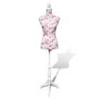 vidaXL Ladies Bust Display Mannequin Cotton White With Rose