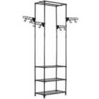 vidaXL Clothes Rack Steel And Non-woven Fabric 55X28.5X175cm Black