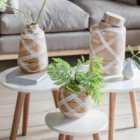 Gallery Direct Tarka Vase Small Reactive Brown/White