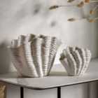 Gallery Direct Clam Vase Large Reactive White 370x165x225mm