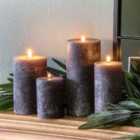 Gallery Direct Pillar Candle Rustic Slate (2Pk) 70x70x95mm