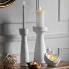 Gallery Direct Lambeth Candlestick Small White (s/2)