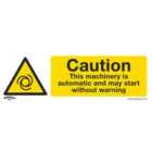 Sealey SS47P10 Safety Sign - Caution Auto Machinery - Plastic - Pk Of 10