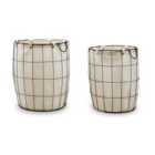 Harga Set Of Two Matte Black Laundry Baskets