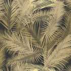 Muriva Ilana Leaf Black & Gold Wallpaper