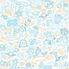 Muriva Doodle Blue & Yellow Wallpaper