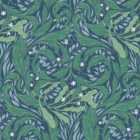 Muriva Vale Leaf Blue & Green Wallpaper