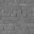 Muriva Bowie Brick Charcoal Wallpaper