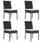 vidaXL Garden Dining Chairs 4 pcs Poly Rattan Black