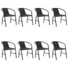 vidaXL Garden Chairs 8 pcs Plastic Rattan and Steel 110 kg