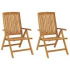 vidaXL Reclining Garden Chair 2 pcs Solid Wood Teak