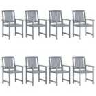 vidaXL Garden Chairs 8 pcs Solid Acacia Wood Grey
