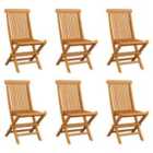 vidaXL Folding Garden Chairs 6 pcs Solid Teak Wood