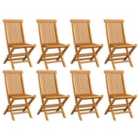 vidaXL Folding Garden Chairs 8 pcs Solid Teak Wood