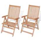 vidaXL Reclining Garden Chairs 2 pcs Solid Teak Wood