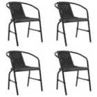 vidaXL Garden Chairs 4 pcs Plastic Rattan and Steel 110 kg