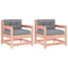 vidaXL Garden Chairs with Cushions 2 pcs Solid Wood Douglas