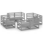 vidaXL 8 Piece Garden Lounge Set Grey Solid Pinewood