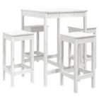 vidaXL 5 Piece Garden Bar Set White Solid Wood Pine