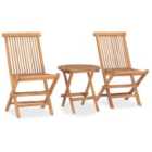 vidaXL 3 Piece Folding Outdoor Dining Set Solid Teak Wood