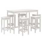 vidaXL 7 Piece Garden Bar Set White Solid Wood Pine