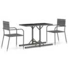 vidaXL 3 Piece Garden Dining Set Grey