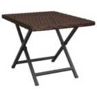 vidaXL Folding Table Brown 45x35x32 cm Poly Rattan