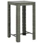 vidaXL Garden Bar Table Grey 60.5x60.5x110.5 cm Poly Rattan