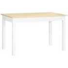 HOMCOM Dining Table for 4 to 6 Kitchen Table with Thick Legs Oak Wood Grain