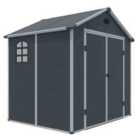 Rowlinson Airevale 8X6 Plastic Apex Shed Dark Grey With Foundation Kit