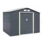 Rowlinson Trentvale 8X6 Metal Apex Shed Dark Grey With Foundation Kit
