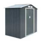 Rowlinson Trentvale 6X4 Metal Apex Shed Dark Grey With Assembly