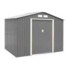Rowlinson Trentvale 8X6 Metal Apex Shed Light Grey With Foundation Kit & Assembly